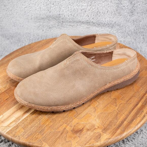 BORN Women's Seana Taupe Avola Distressed Clogs Size 9 - Picture 3 of 6